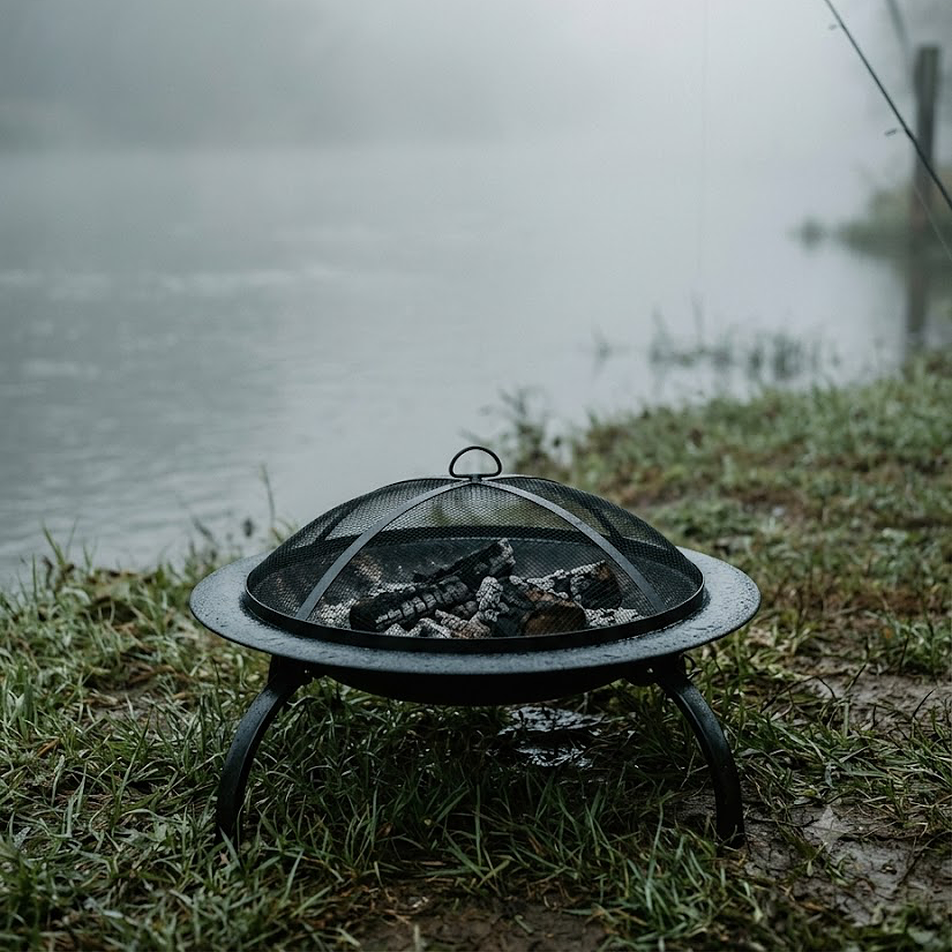 Le Foyer dans la brume du matin, au bord de l'eau